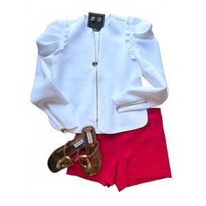 NEW EMILY MCCARTHY women's ava scuba jacket in white